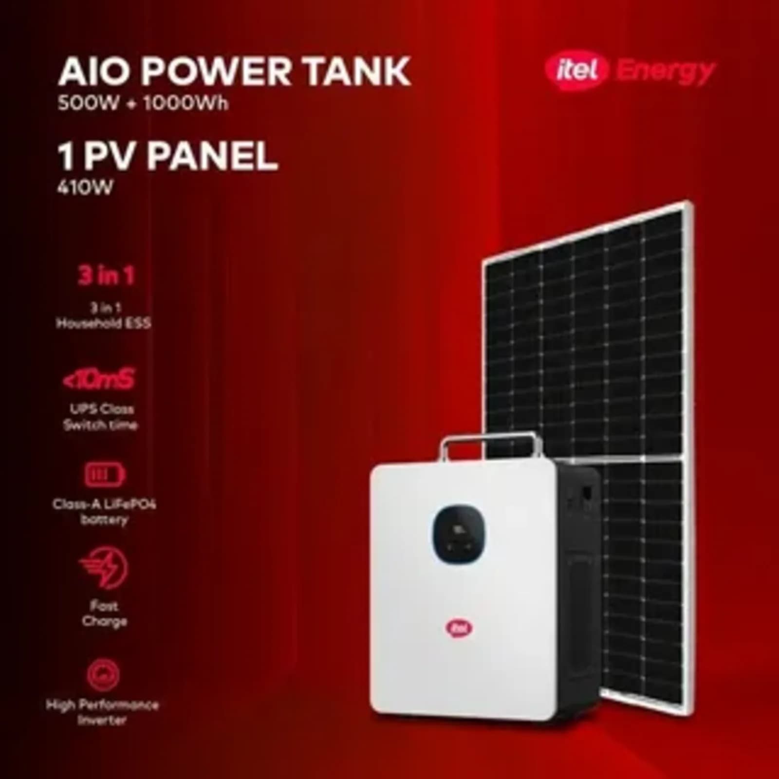 itel Power Tank 500W (1kWh) Portable Solar Power Station (Model IESS-05K10N)