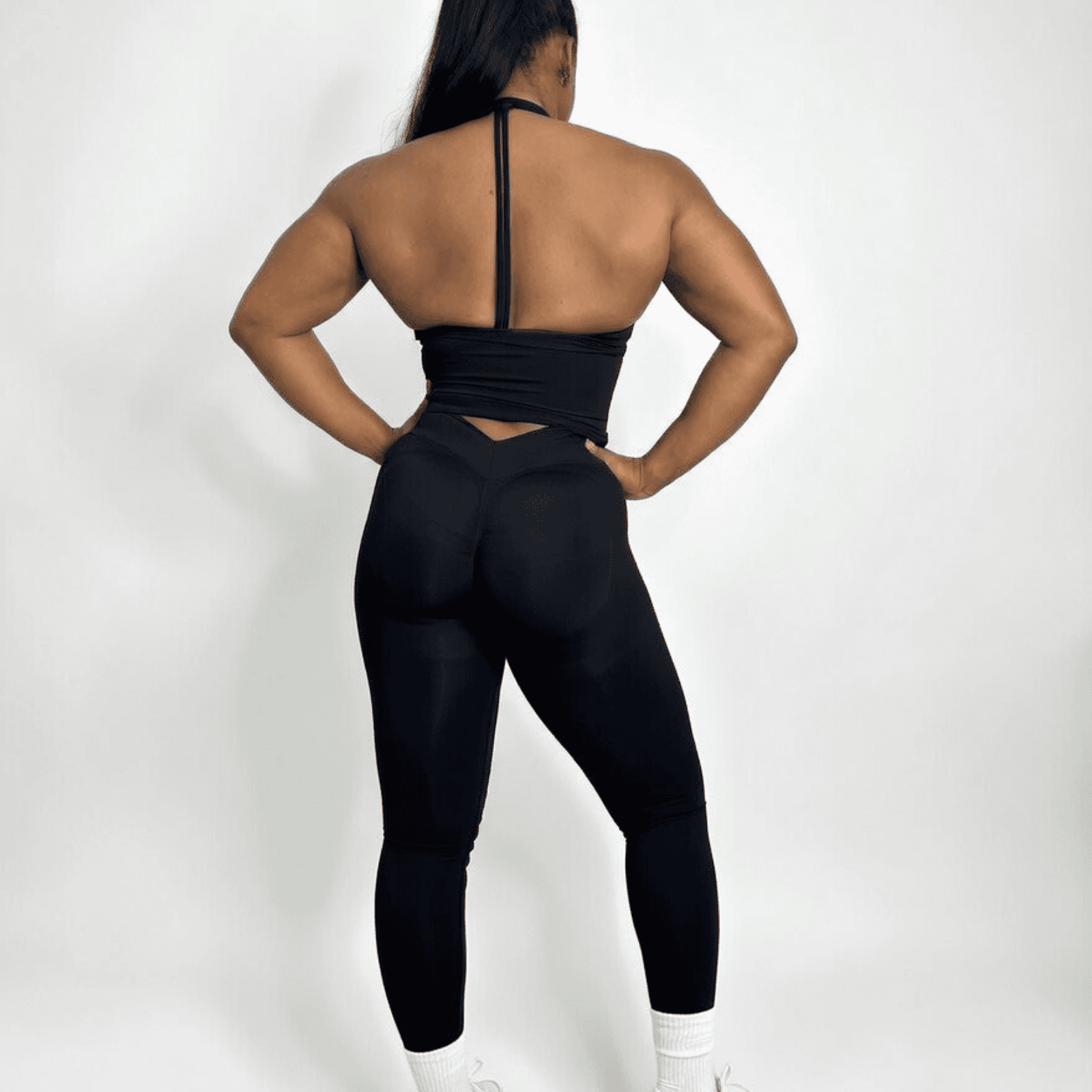 V-waist scrunch sculpt leggings – Black