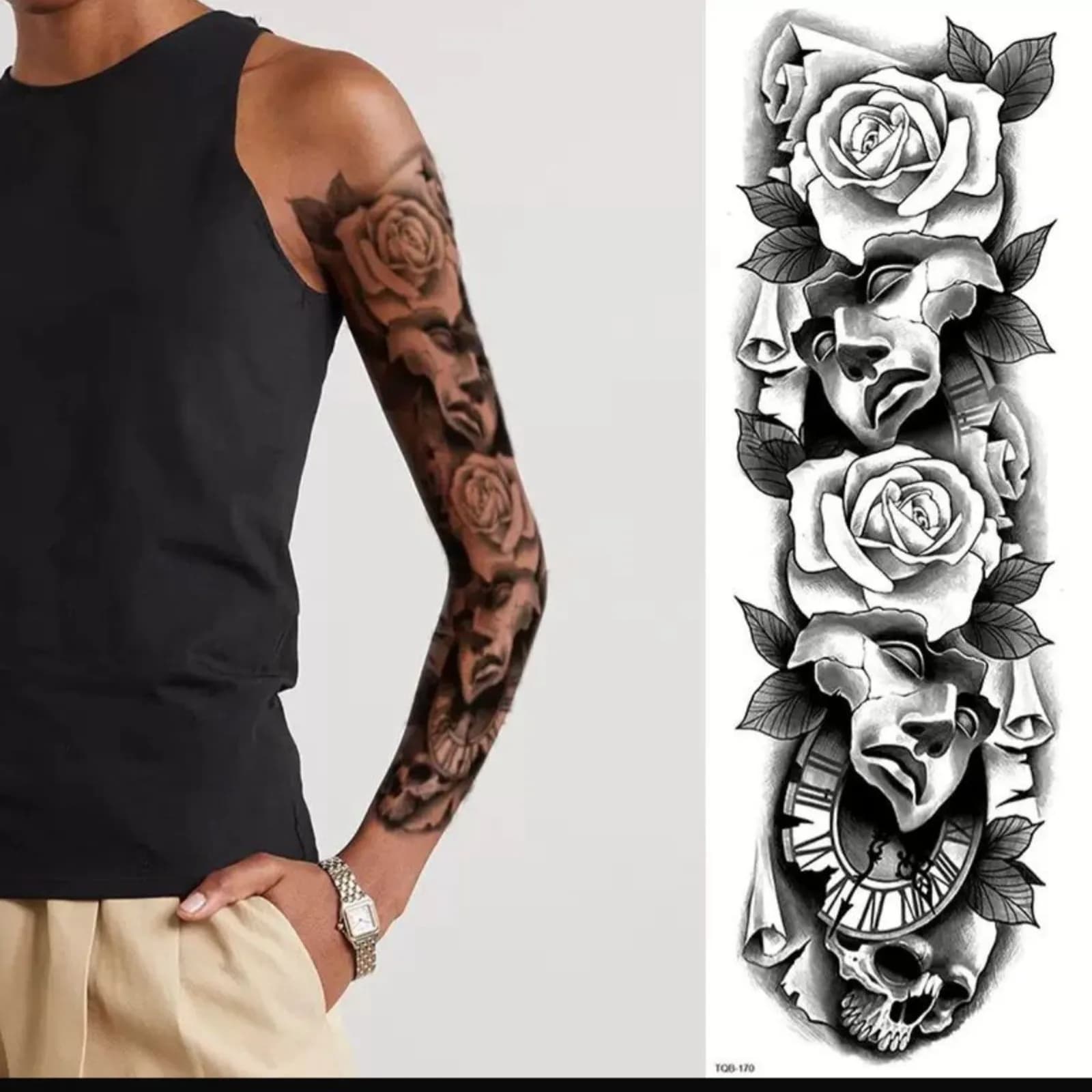 Full sleeve temporary tattoo