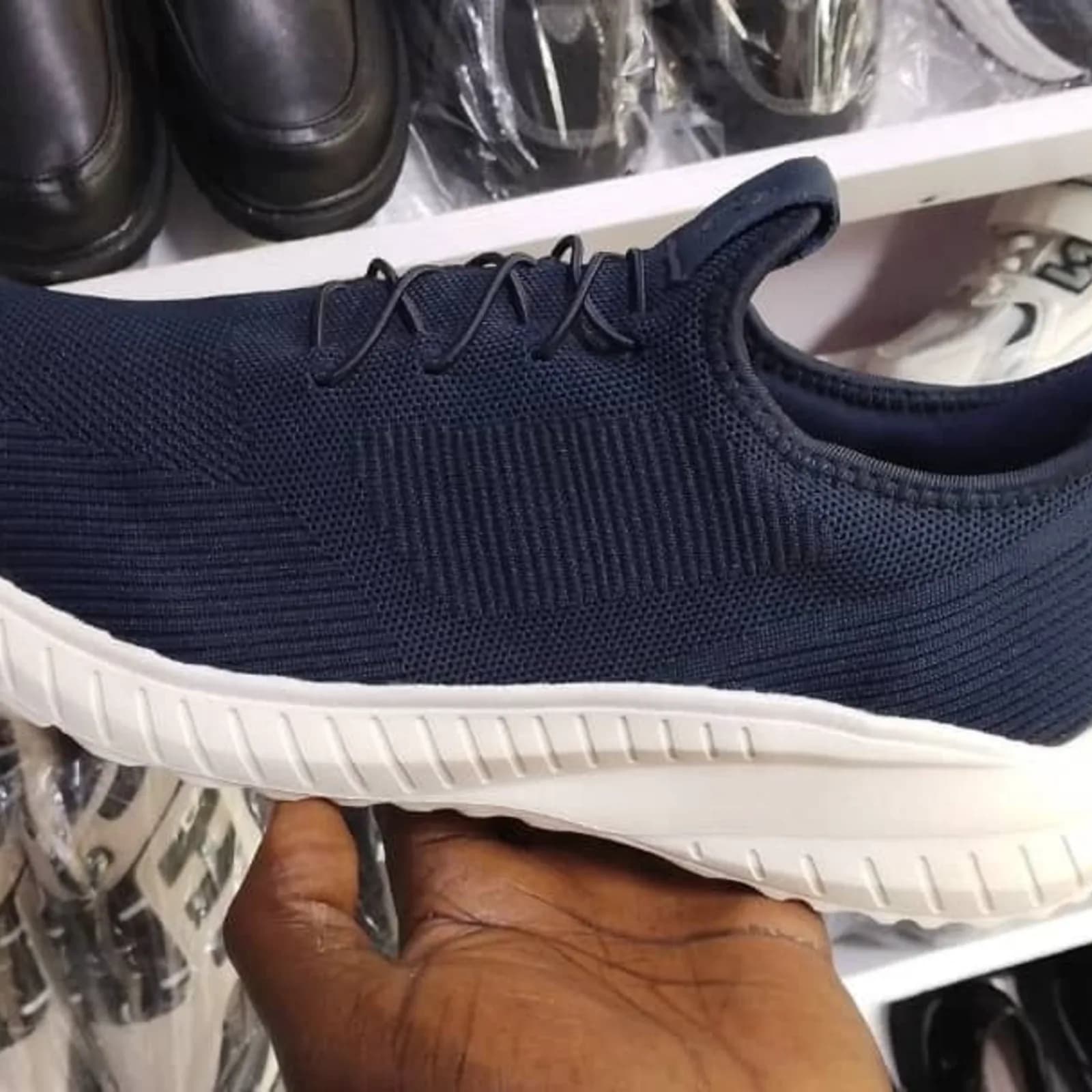 Navy Blue Lightweight Mesh Sneakers